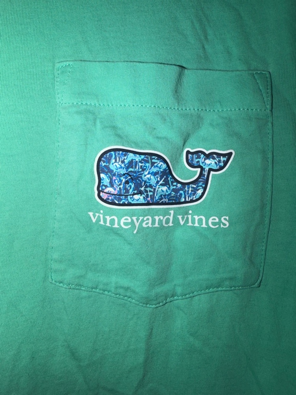 Vineyard Vines Men’s Long-Sleeve Pocket Tee in Aqua Green - Picture 2 of 4